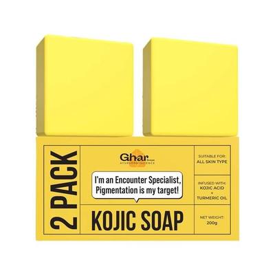 Мыло GHAR SOAPS с 2% койевой кислотой и ниацинамидом | Для пигментации, повреждений от солнца, осветления подмышек и уменьшения темных пятен |(Упаковка из 2 шт.) (100 г x 2)