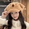 Thickened Puppy Baseball Cap Plush Octagonal Cap Cute Peaked Cap  Outdoor