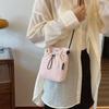 Purse Drawstring Canvas Bag Crossbody Bag Mobile Phone Bag Cute Nylon Shoulder Bag  Office Worker