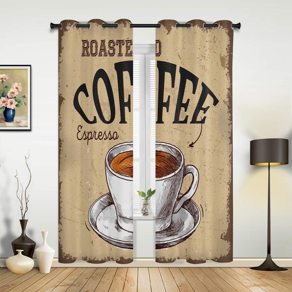 Кофейная чашка, торт, конфеты, современные шторы для зала, гостиной, кухни, спальни для мальчиков и девочек, длинные шторы для окон, декор для дома