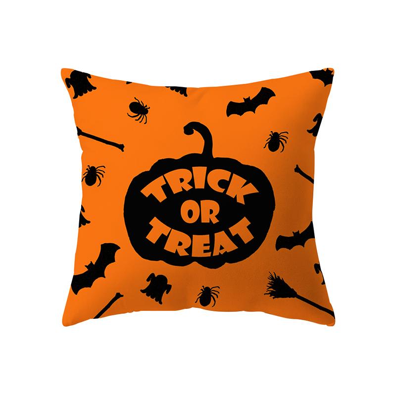 Happy Halloween Horror Pumpkin Spider Print Pattern Cushion Cover Home Living Room Sofa Decoration Square Pillow Pillow Cover