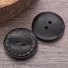 Деревянные пуговицы в стиле ретро с лазерной точкой - Натуральное дерево с широким краем для рубашки, кардигана или тренча