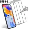 Tempered Glass Screen Protector for Xiaomi Redmi Note 11 Pro 4G/5G - Transparent - Pack of 4