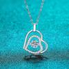 D Color 0.5ct Heart Moissanite Pendant for Women Sparkly Imitation Diamond Jewelry 925 Sterling Silver Plated White Gold Necklace