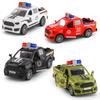 Children's Windup Ambulance and Police Truck Pull Back Toy - Simulated Firefighting Scene Display