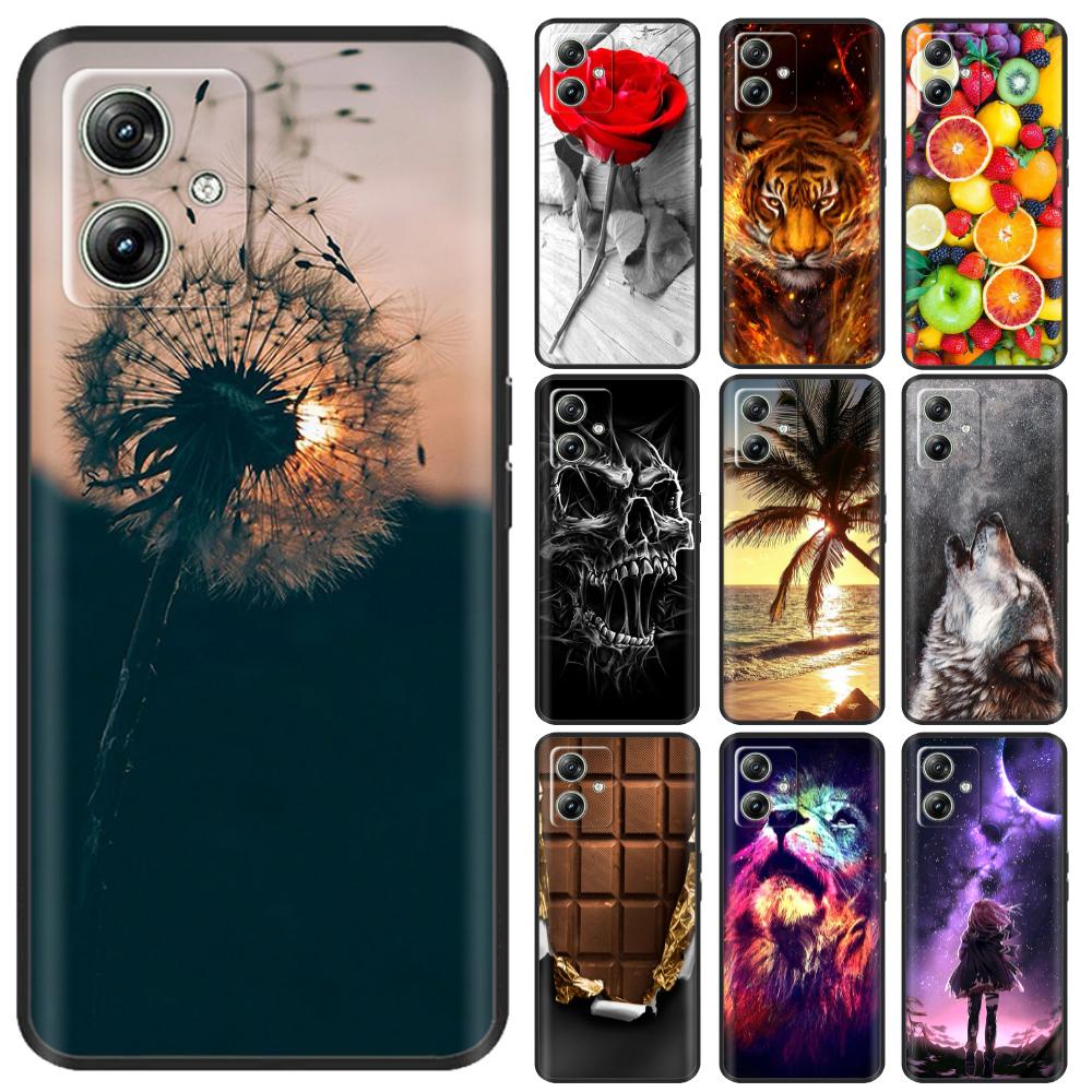 For Motorola Moto G54 5G Case Black Silicone Luxury Cute Fashion Soft TPU Shockproof Shell Bumper For Motorola G54 MotoG54 Cover
