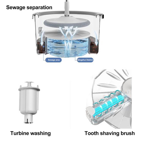 Швабра с выдвижной ручкой, вращающаяся на 360 градусов, для влажной и сухой уборки полов, ведро для швабры из микрофибры