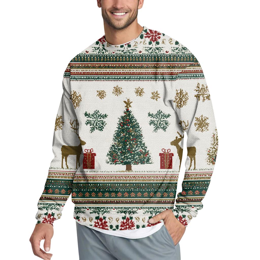 Мужской повседневный модный свитшот с принтом и круглым вырезом