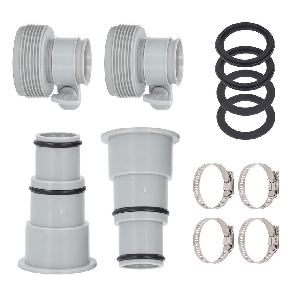 Набор из 4 шт. Адаптер для шланга бассейна Набор ПВХ Резьбовой Хомутный Тип Соединитель Шланга Насоса Бассейна Комплект для Замены