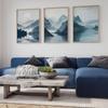 Blue Mountains Wall Art Set of 3 Misty Landscape Prints Minimalist Nature Posters Canvas Poster Prints Home Bedroom Room Decor