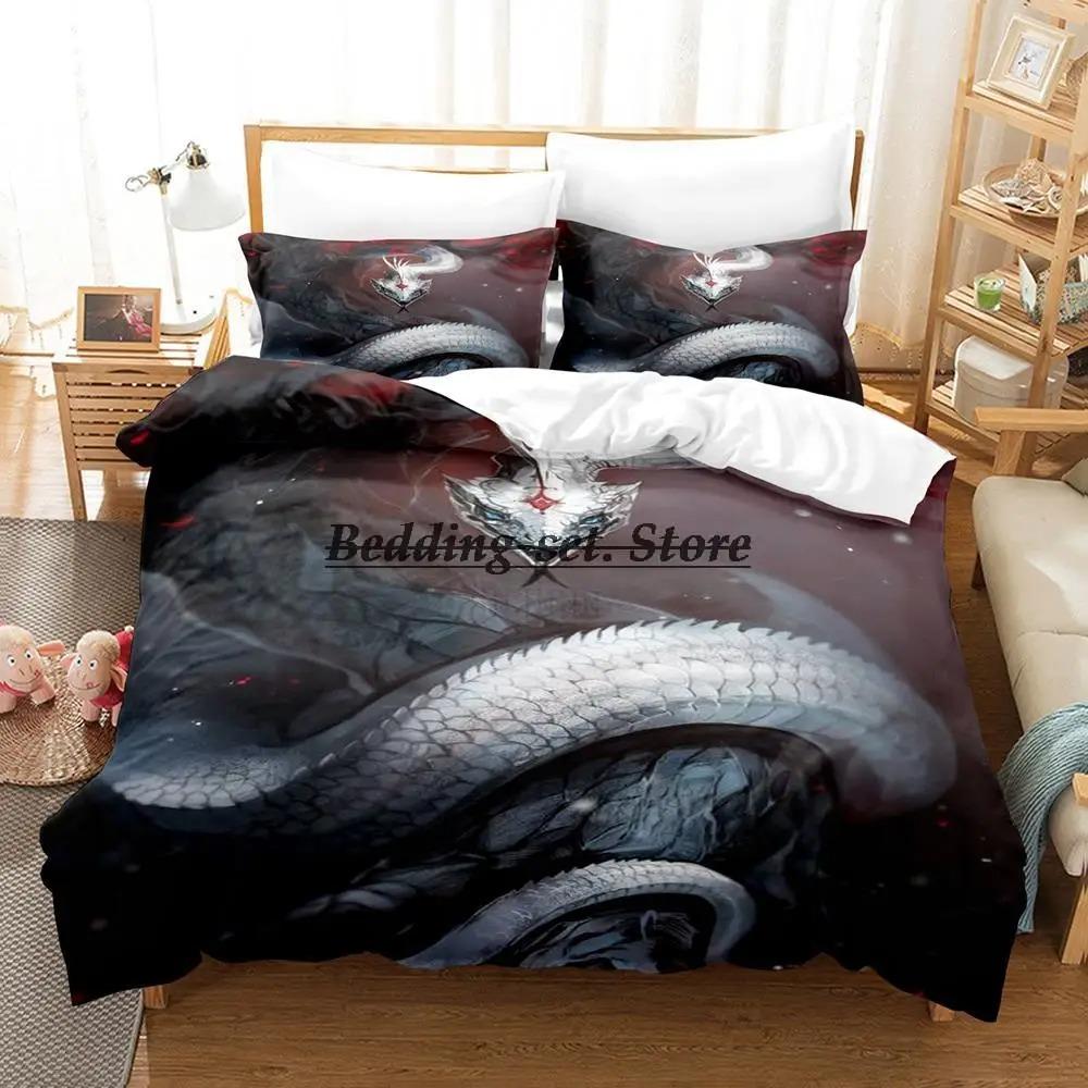 Animal Yinuoda Snake Bedding Set Single Twin Full Queen King Size Bed Set Aldult Kid Bedroom Duvetcover Sets Anime Bed
