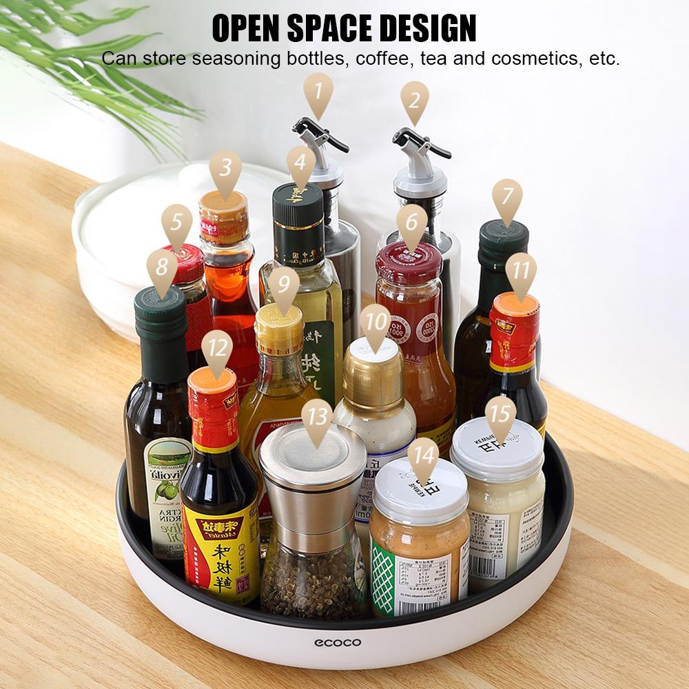 Kitchen Accessories Multifunction Fruit Cosmetic Storage 360 Rotation Seasoning Storage Rack Rotating Tray 25/30CM
