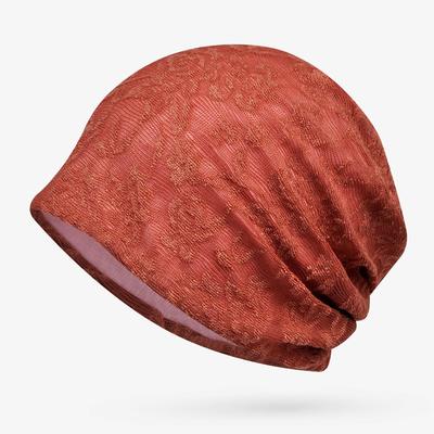 Однотонная жаккардовая дышащая шапочка с цветочным узором