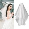 Bridal Wedding Veil Short Long Double-layered White Romantic Soft Cascade Mesh with Comb Photo Prop Cosplay Fluffy Engagement Veil Party Headpiece