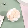Plush Cat Toy Ball with Built-in Bell Soft Macaron Balls Fun Plaything Bite-Resistant Chew Toys for Indoor Cats and Kittens Noise Making