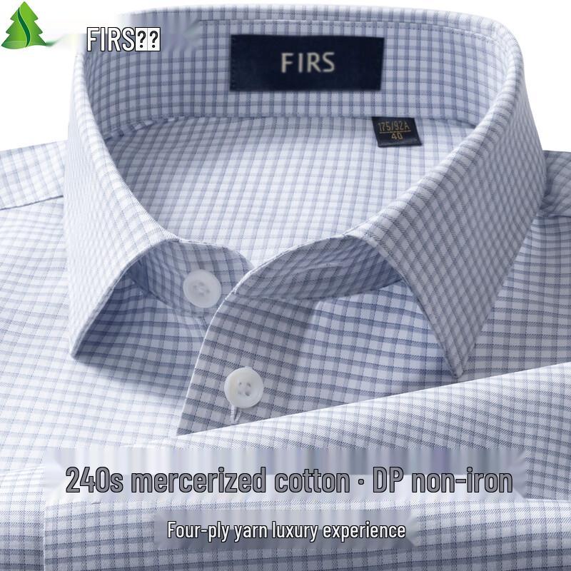 Мужская рубашка FIRS с длинным рукавом, 240 нитей, 100% хлопок, не требующая глажки