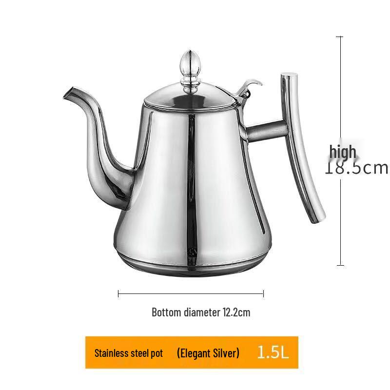 Stainless Steel European-Style Non-Magnetic Kettle Teapot with Filter – Universal for Household, Hotel, and Induction Cookers.