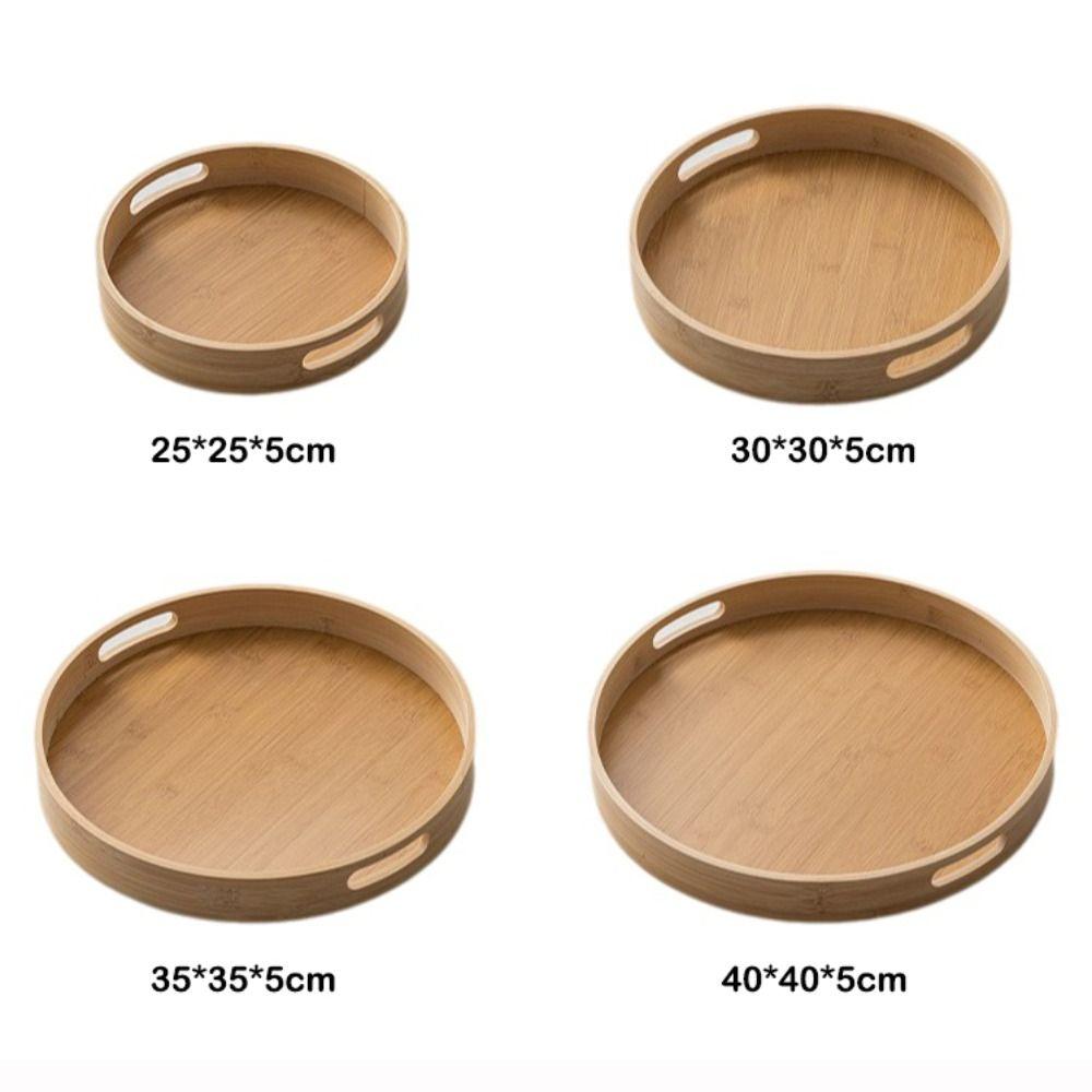 25/30/35/40CM Wood Tray Round Food Bread Pan New Serving Tray Coffee Home Table