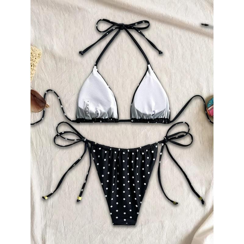 Micro Bikini Sexy Swimsuits For Women 2025 Swimwear Dot Brazilian Bikini Set Thong Biquini Swim Suits String Beachwear Female