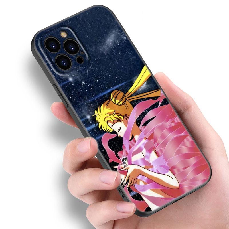 Японский мультфильм Sailor Moom черный силиконовый чехол для телефона для Apple iPhone 12 13 Mini 11 14 15 Pro Max 7 8 Plus X XR XS SE 2020 2022