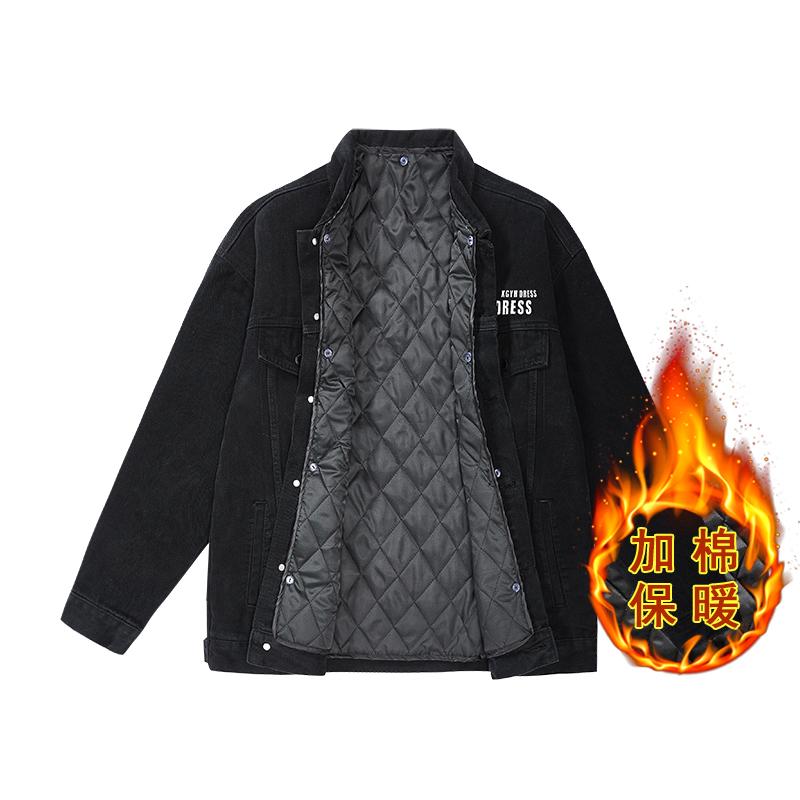 Зимняя модная брендовая мужская джинсовая куртка из плотной ткани свободного покроя, большого размера, повседневная хлопковая утолщенная куртка для инструментов