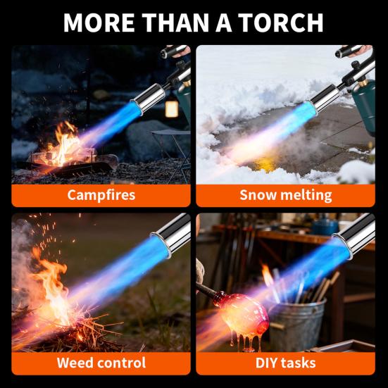 Adjustable Outdoor Propane Torch Handheld Flame Thrower Campfire Charcoal