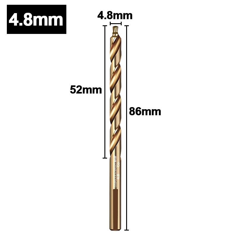 Сверло спиральное ступенчатое кобальтовое, сверло из быстрорежущей стали M35 с прямым хвостовиком (3-13mm) для металла, нержавеющей стали, железа