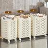 Extra Large Folding Laundry Basket Durable PP Multi-Purpose Dirty Clothes Storage Basket for Bedroom & Bathroom Household