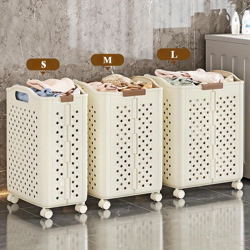 Extra Large Folding Laundry Basket Durable PP Multi-Purpose Dirty Clothes Storage Basket for Bedroom & Bathroom Household