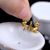 5Pcs 1:12 Dollhouse Miniature Porcelain Bathroom Set Toilet Basin Bathtub Mirror