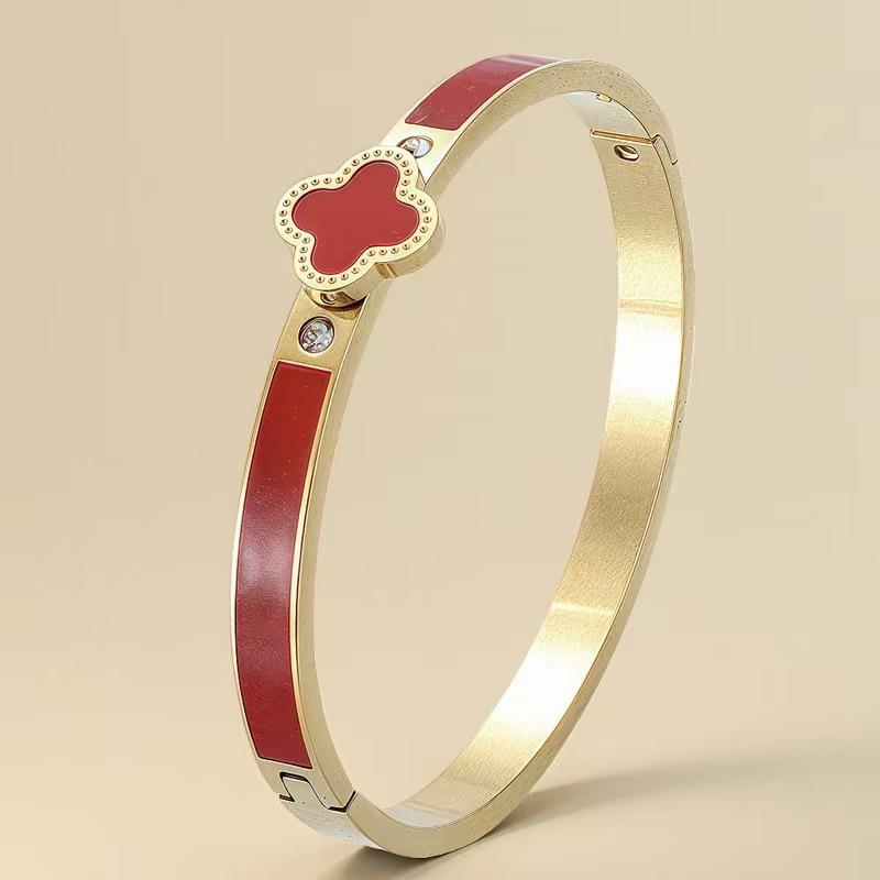 Four-leaf Clover Green Oil-dropping Bracelet Elegant, Simple, Light Luxury, High-end