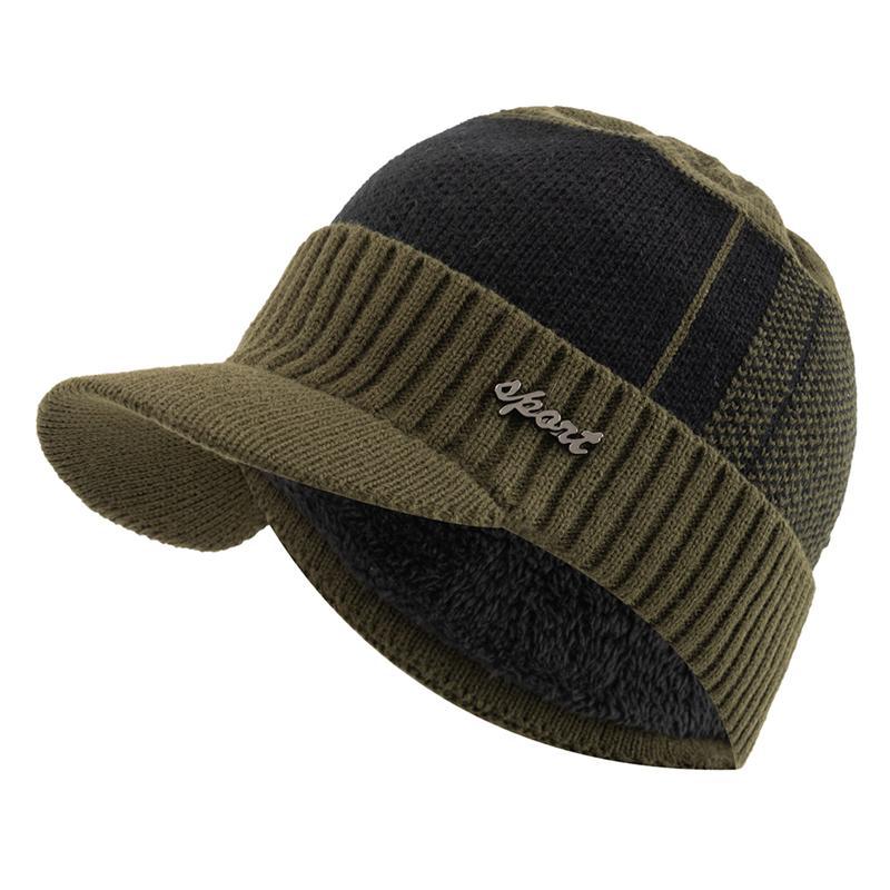 Fur-Lined Warm Winter Stylish Beanie Hat with Wool Brim for Men and Women