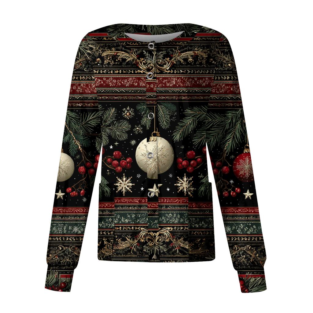 Women's Casual Long Sleeve Single Breasted Printed Dry-nurse Top