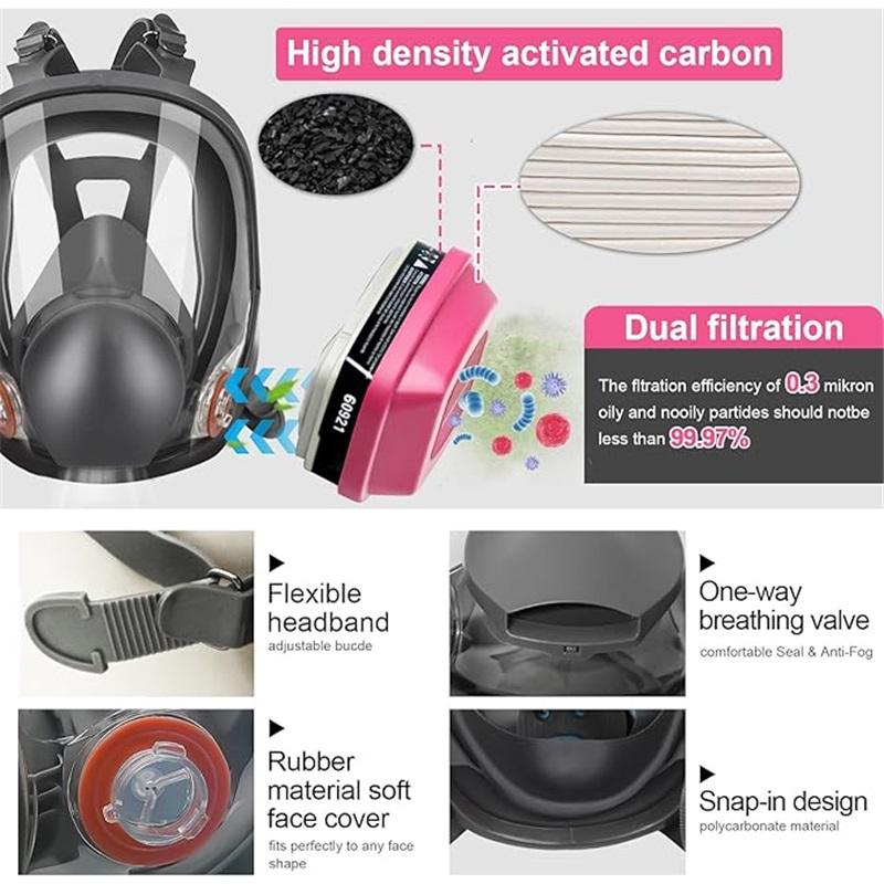 Полнолицевая маска-респиратор 6800 с фильтрами, противотуманная, для сварки, покраски, полировки и защиты безопасности