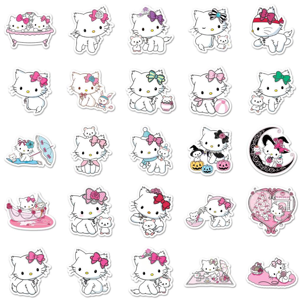 50 милых наклеек Sanrio Charmmy с мультяшными персонажами для бутылок с водой, чехлов для телефонов и DIY-проектов