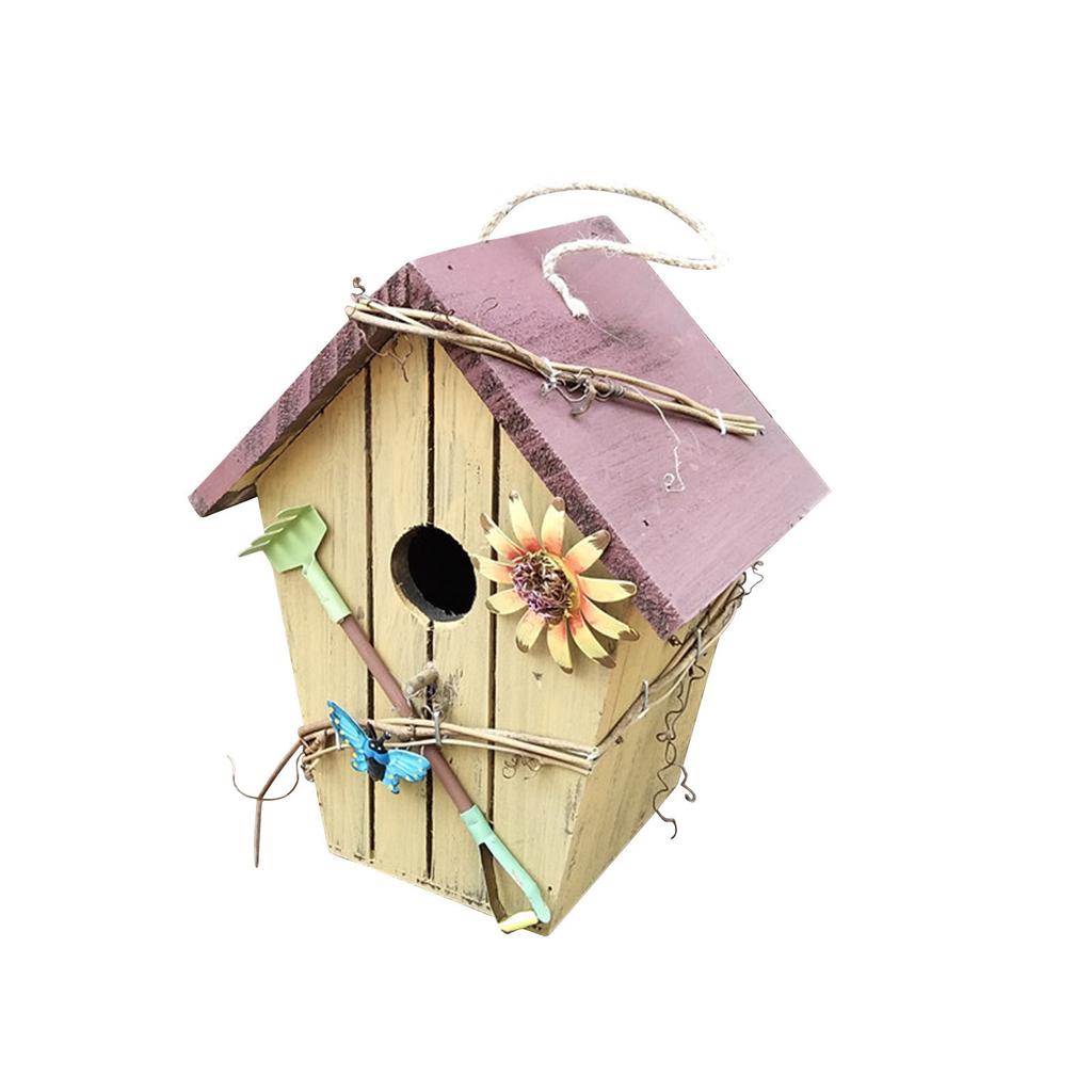 Bird Houses For Outside,Wooden Birdhouse Hanging For Outdoor Garden Patio Decoration Bird Hut Box For Wren Sparrow Hummingbird