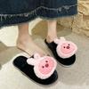 Cute Outer Wear Cartoon Plush Slippers Fairy Wind Hair Bag Head Cotton Slippers 2025 Autumn and Winter New Fashion and Comfort