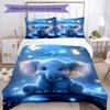 3PC Custom Name Elephant Journey" Bedding Set Duvet Cover Closure Includes 1 Duvet Cover & 2 Pillowcases for Bedroom