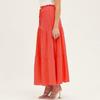 Women's Fashionable, Sexy And Elegant Solid Color High Waist Elastic A-line Pleated Skirt With Large Hem