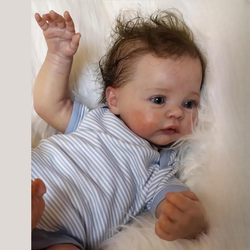 Реалистичная 49 см, полностью силиконовая модель тела, кукла Reborn, милый луг, 3D кожа, нежная окрашенная кукла для новорожденного мальчика, игрушка для девочки, детские подарки на день рождения