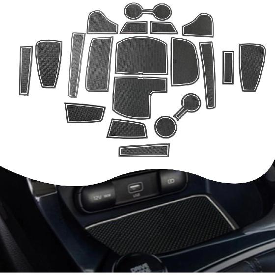 YEE PIN для Kia Seltos Вкладыш в центральную консоль Коврики в дверные карманы Дверные коврики Подходят для 2021-2024 2025 Kia Seltos 2026 Аксессуары LX/S/EX/Nightfall