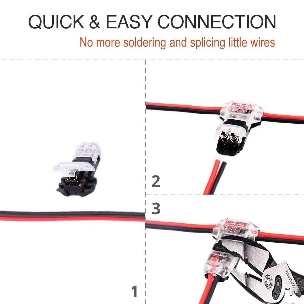 1/5Pcs Low Voltage Electrical Cable Crimp T Type Terminal Clamp For for AWG 24-18 Wires Wiring