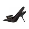 Salvatore Ferragamo Ferragamo Erica Satin Slingback Pump Black