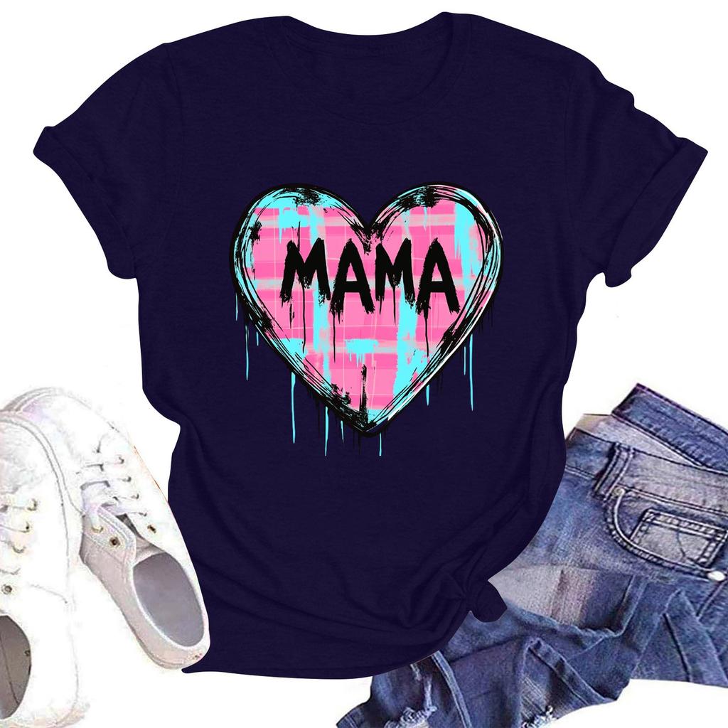 Женская повседневная футболка с круглым вырезом и короткими рукавами с принтом