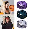 Vintage Bat Print Wide Headbands Soft Halloween Printed Headband Bandanas Elastic Headband  Running