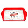 [A3339] - Small Melamine Tray 'Best Granny In the World' Red White - 21x14 Cm