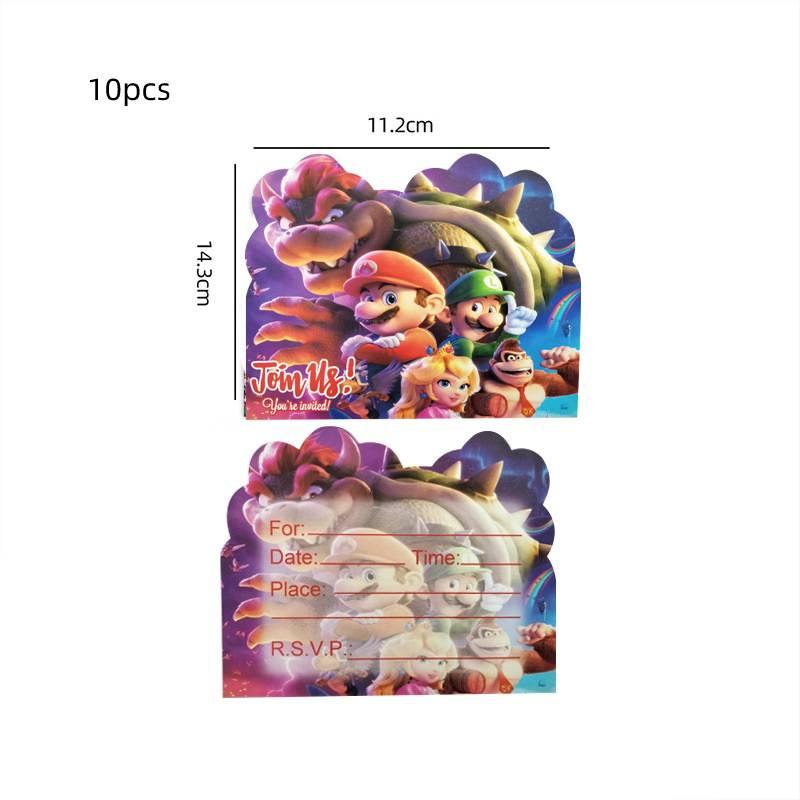 Mario Movie Kids Birthday Party Decoration Banner Tableware Supplies