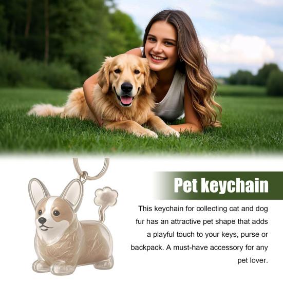 Pet Hair Remover Keychain Hidden Hair Collector Feature Reusable Easy To Clean Cat Dog Hair Collection Keychain