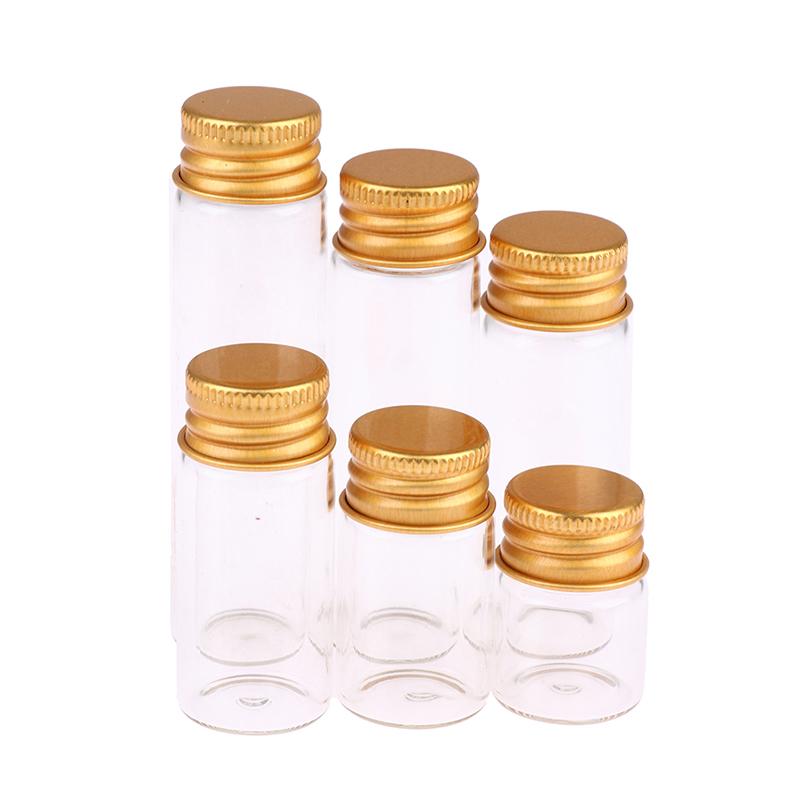 10Pcs 5/7/10/14/18/20Ml Glass Bottle Tiny Glass Jar Sealed Bottle Wishing Bottle