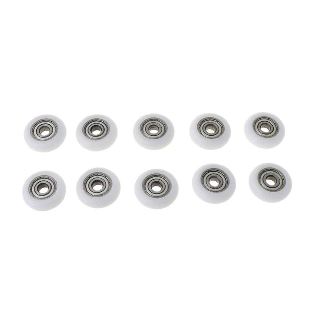 10 Pcs Nylon Plastic Pulley Circular Guide Bearing Pulley Sliding Conveyors Nylon Wheel Hardware for Shower Room